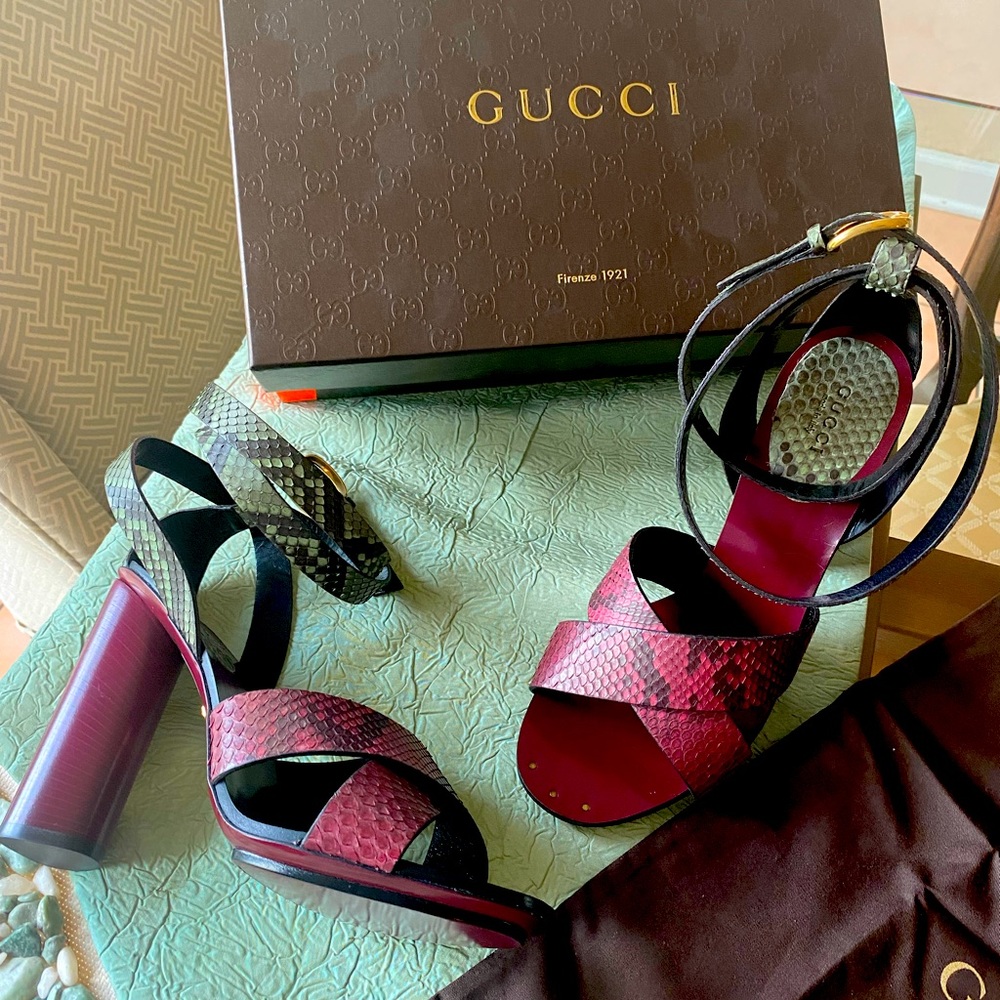 Gucci platform strappy sandals